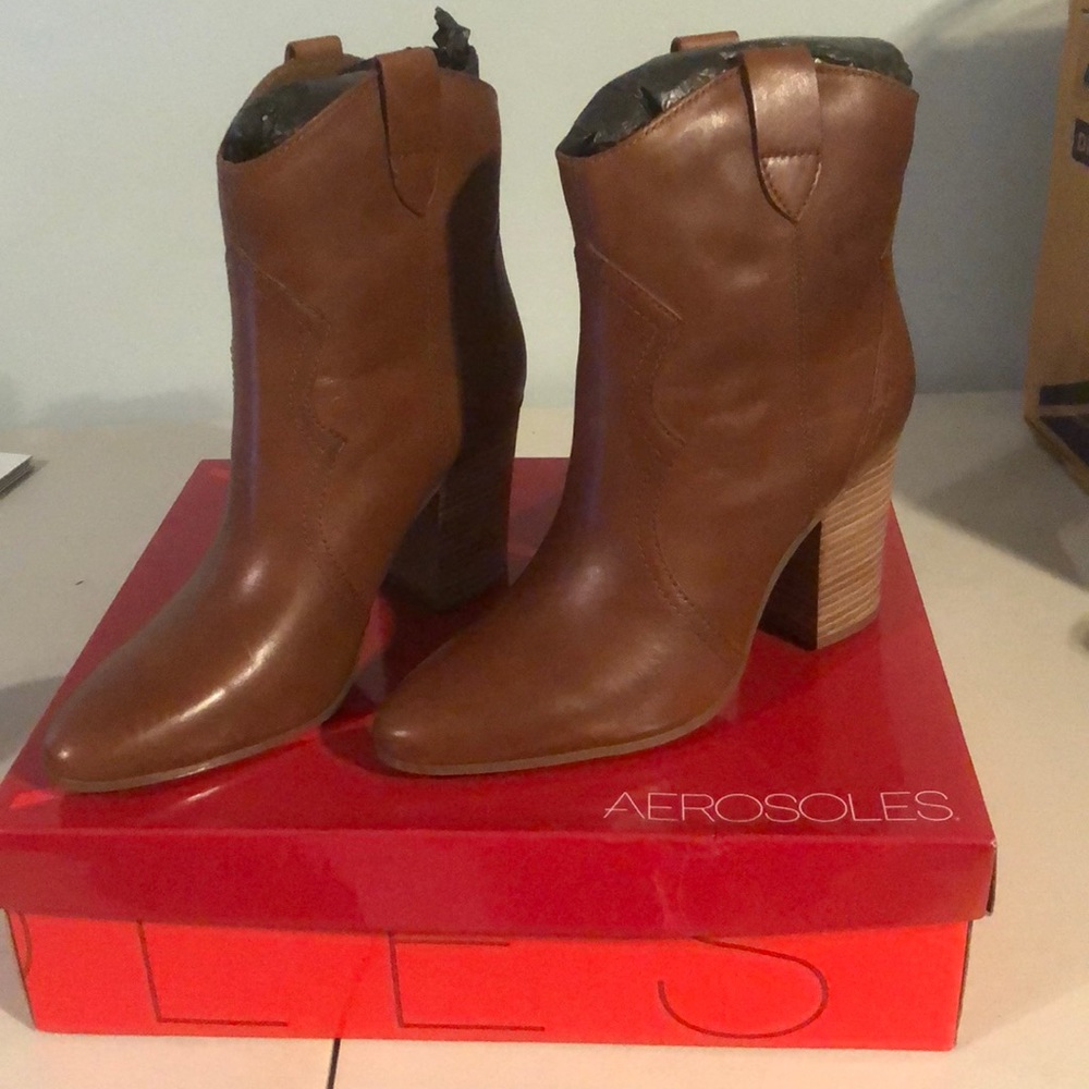 Dark Tan Leather Boots